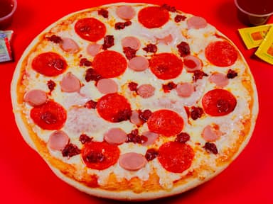 PIZZA AL PASTOR + PIZZA CARNES FRIAS