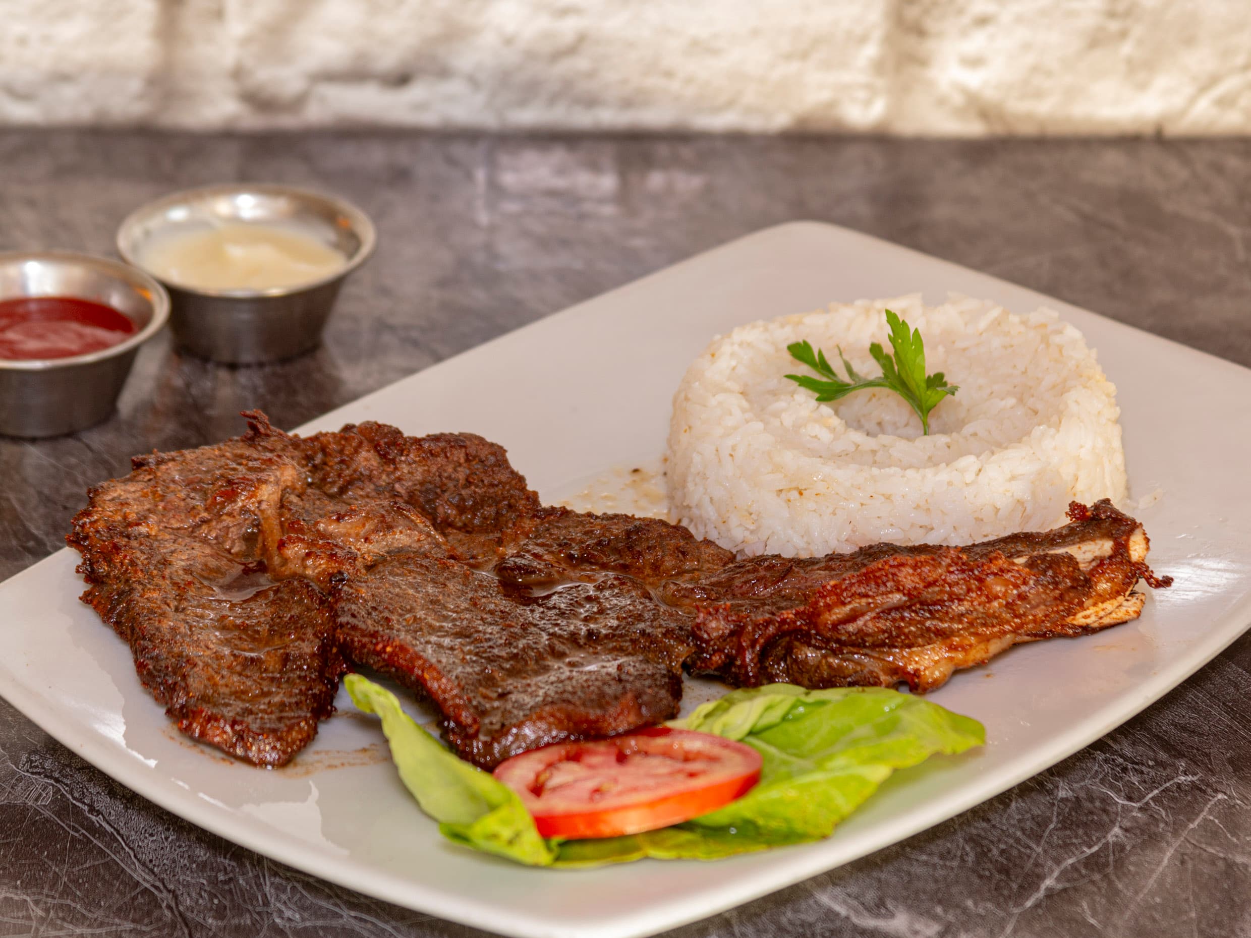 Churrasco Frito con Arroz