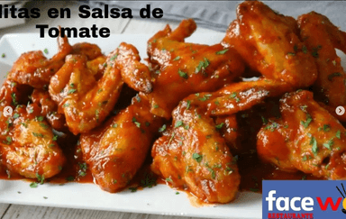Alitas en Salsa de Tomate