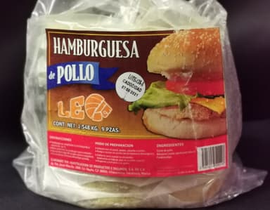 Carne p/Hamburguesa Suprema Pollo C/9 Pza. 1.54kg