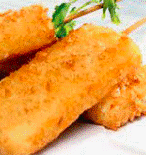 Kushiages de Pollo con Queso Manchego