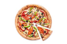 Vegetariana: champiñones, aceitunas negras...