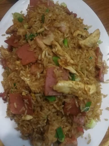 Arroz Frito con Camarones, Pollo y Lomo