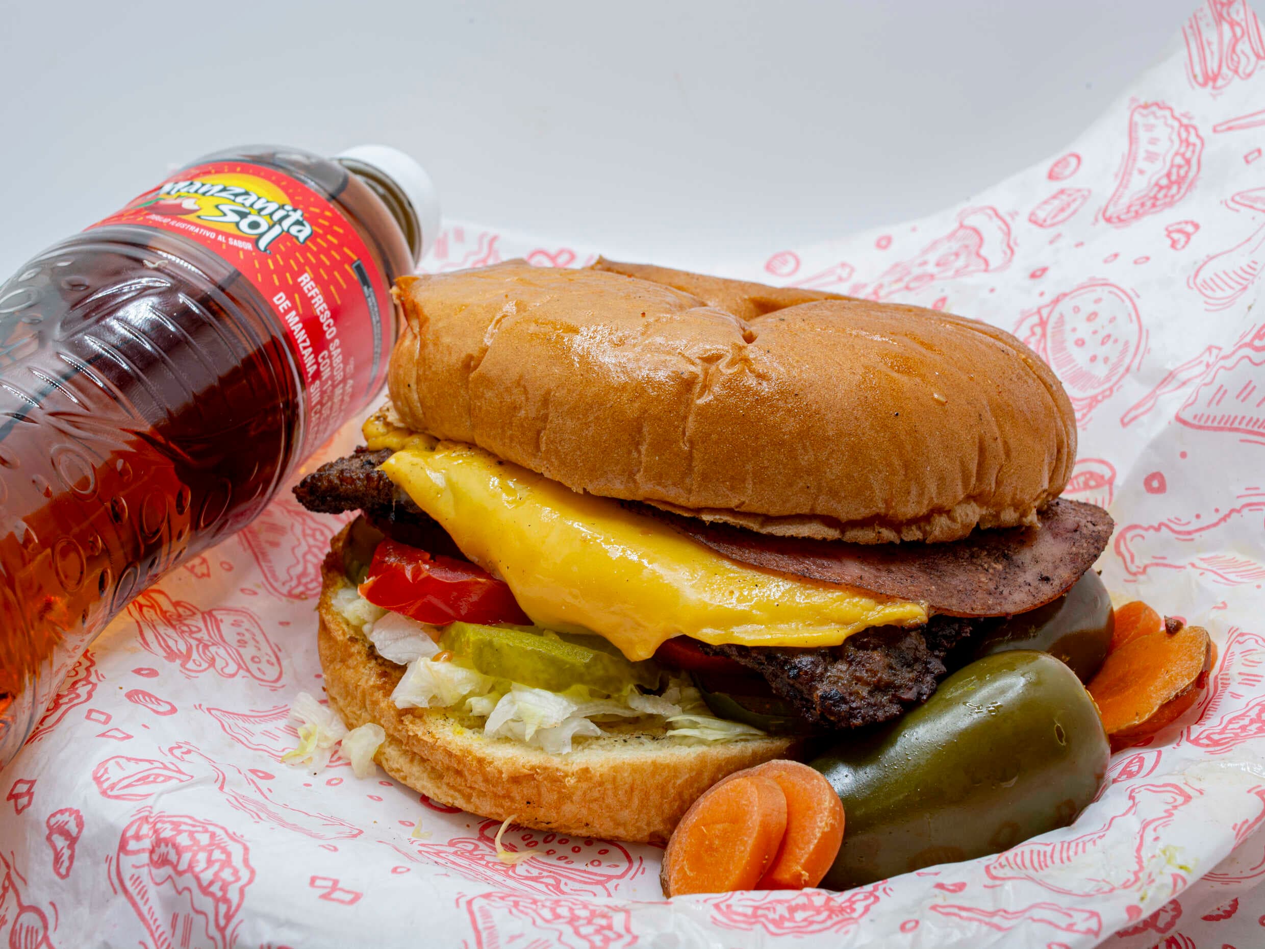 Combo Hamburguesa Individual con Queso + papas