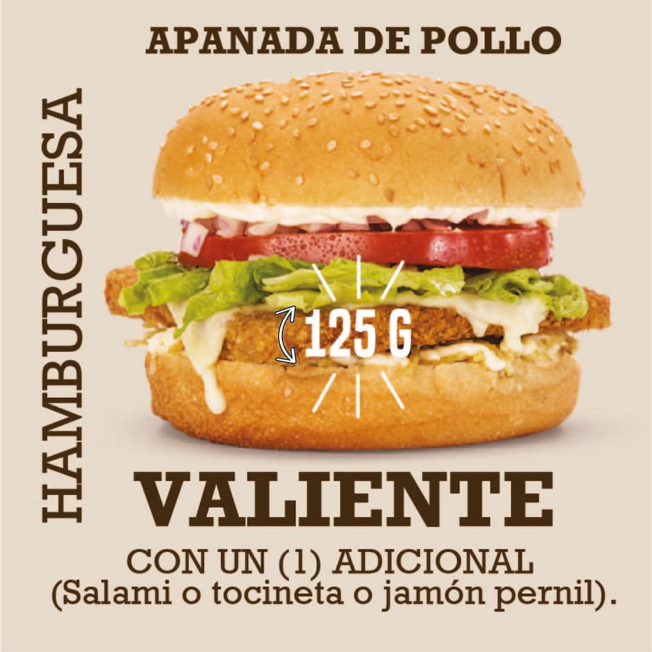 Hamburguesa Valiente de Pollo Apanado