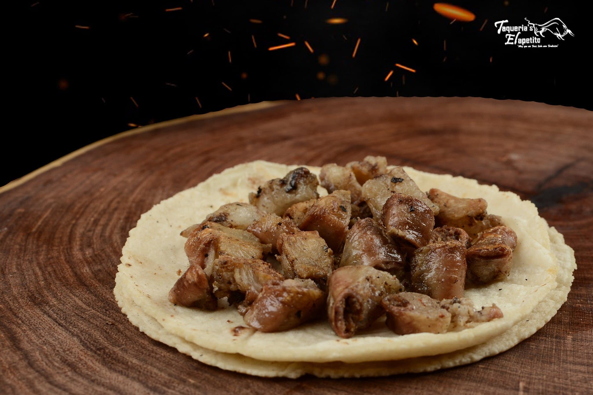 Taco de tripa maíz