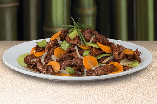 Res en Salsa de Ostión con Verduras