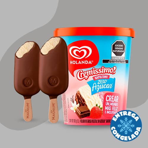 900ml de Helado sin Azúcar y 2 Magnum sin Azúcar