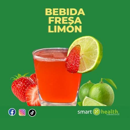 Bebida de limón con fresa