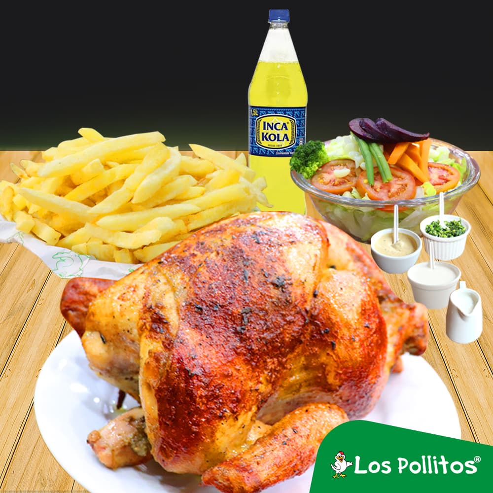 1 Pollo a la Brasa con Papas Fritas y Gaseosa