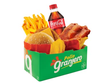 1 Pza de Pollo + Hamb + Papas Pequeñas + Coca Cola