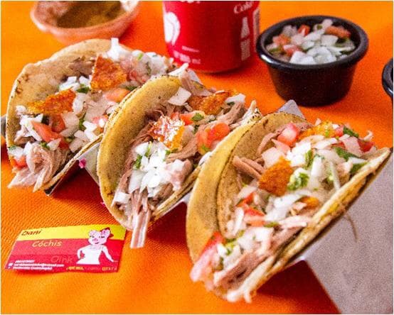 3 Tacos de Lechón al Horno