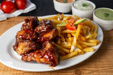 Costilla a la BBQ + Papas a la Francesa