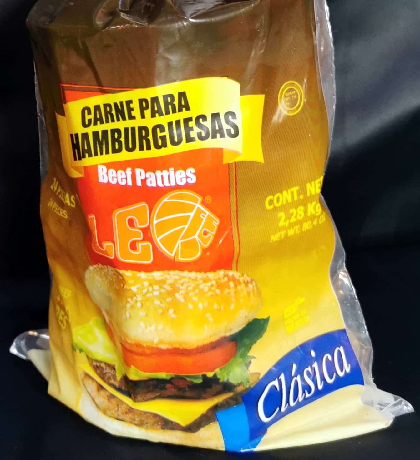 Carne p/Hamburguesa Clasica C/24 Pza 2.280kg