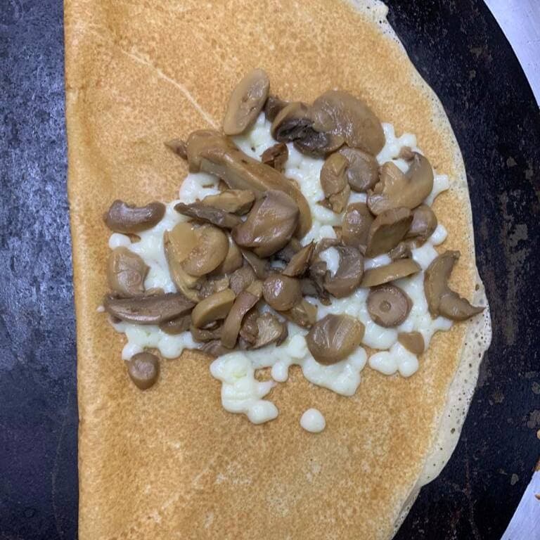Crepa Champiñones con Queso Philadelphia