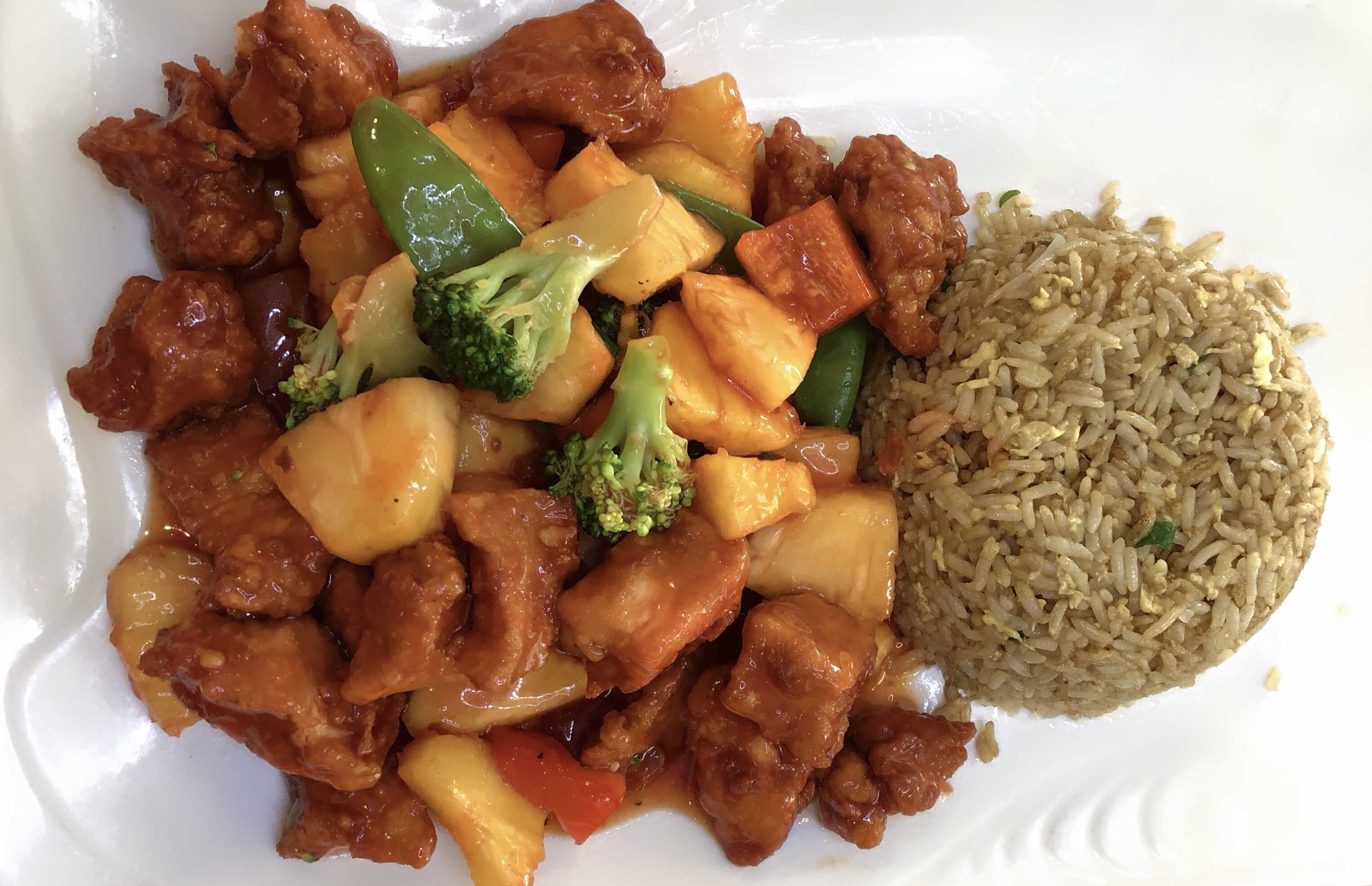 Pollo Cruyoc Dulce más Chaufa