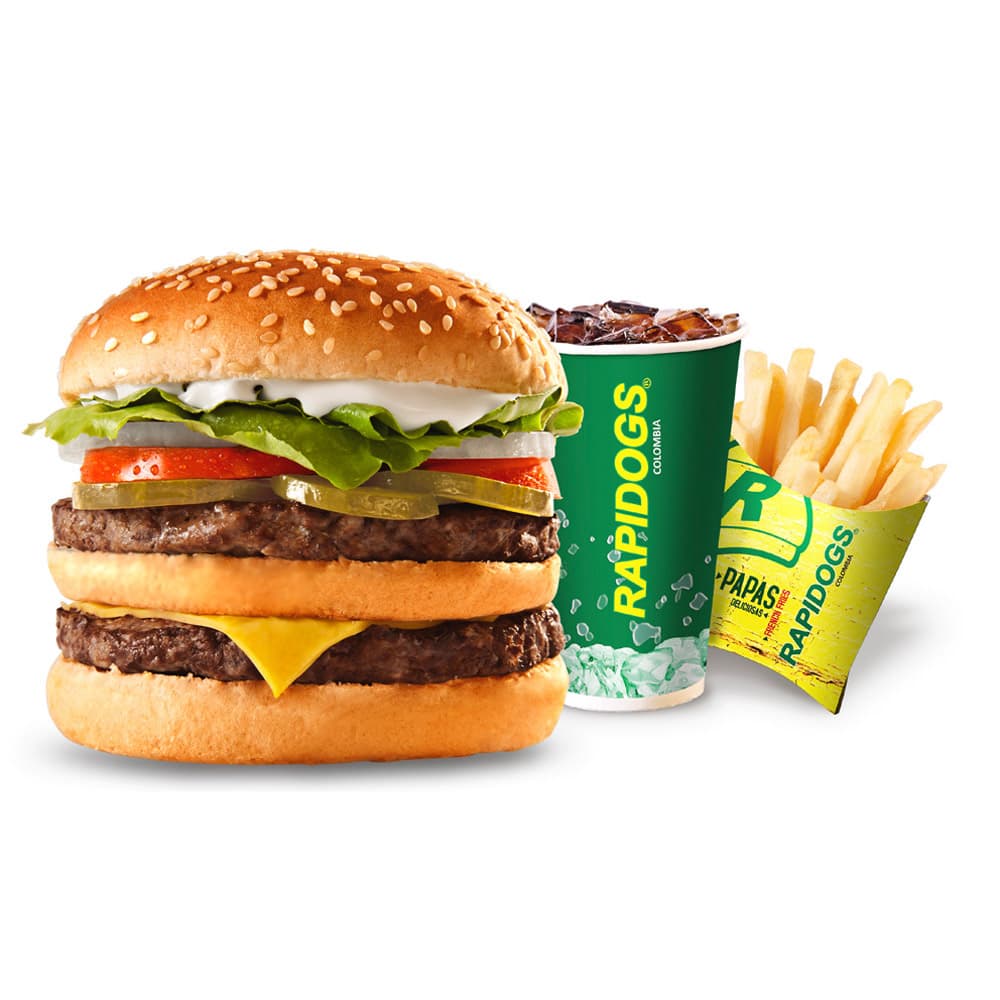 Hamburguesa Doble Res en Combo