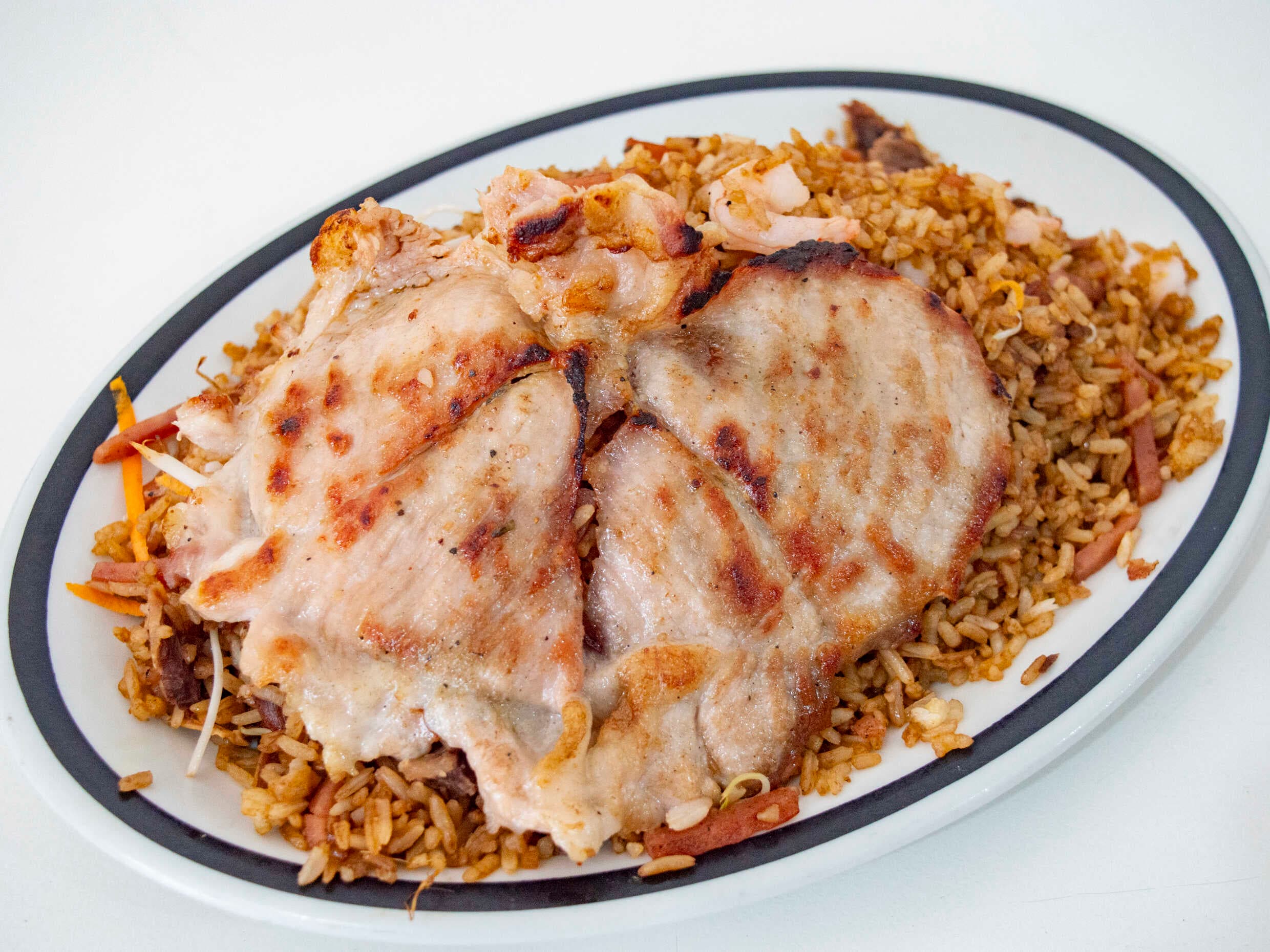 Arroz  Valenciana con Chuleta a la Plancha(grande)