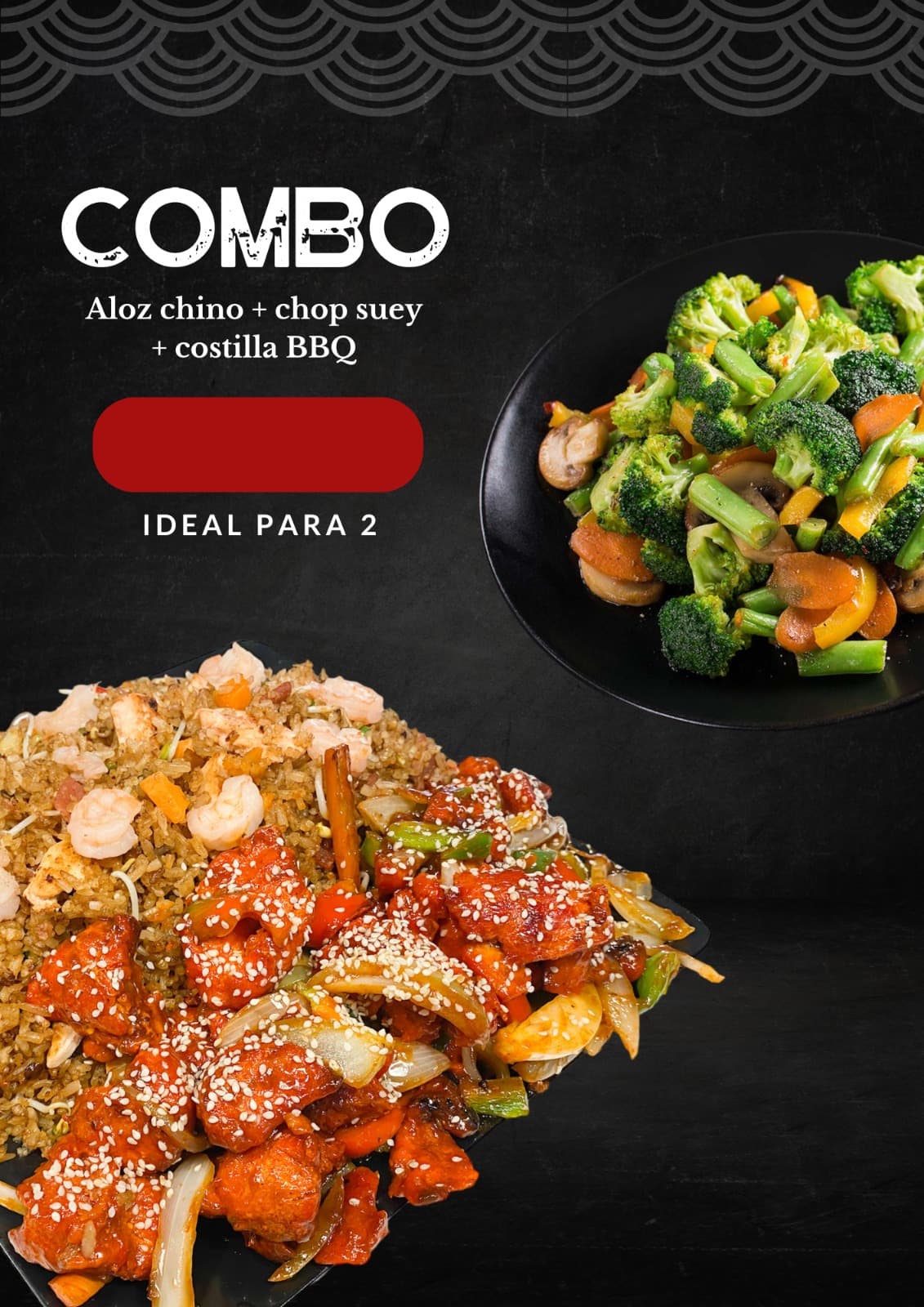 Combo Aloz Chino + Chop Suey + Costilla BBQ