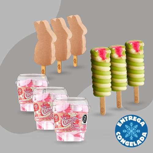 3 Copa Fresas con Crema 3 Paletas Conejo 3 Twister