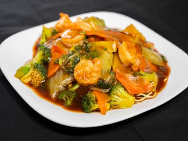 Chop Suey en Salsa con Camarón