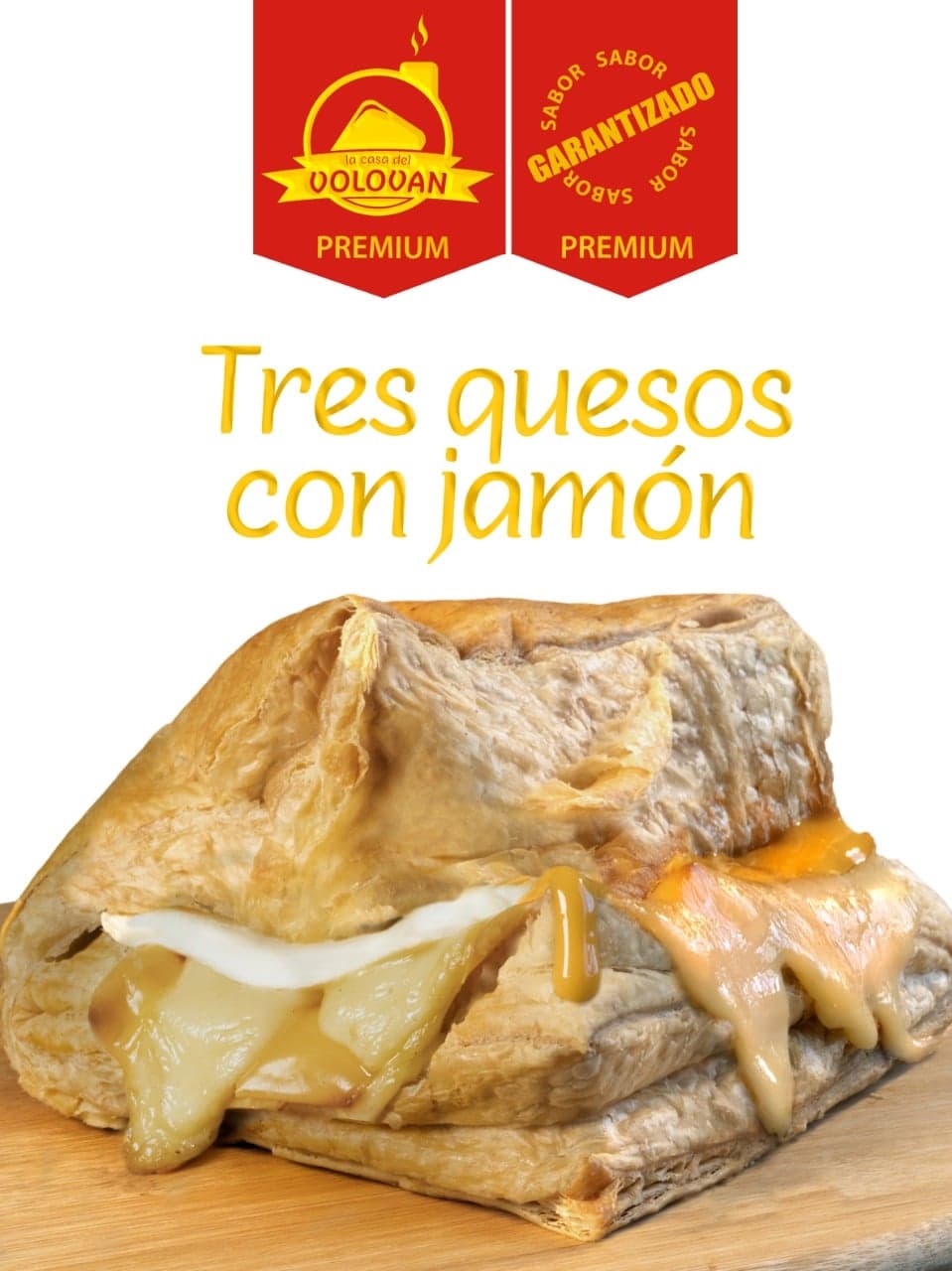 Volován de Tres Quesos con Jamón