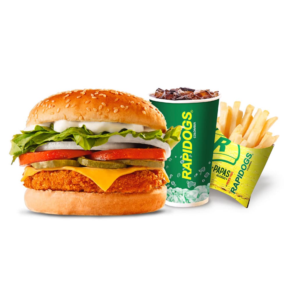 Hamburguesa de Pollo en Combo