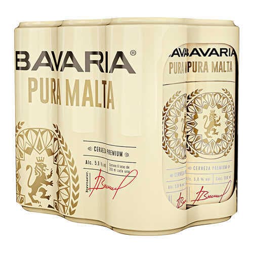 6 Pack Cerveza Bavaria Pura Malta Lata 350 ml