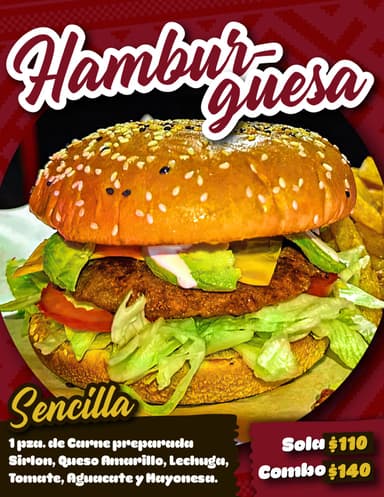 Combo Hamburguesa Sencilla