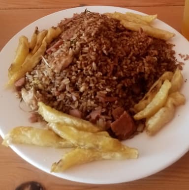 Arroz Chino (3 Carnes) + Papa a la Fran