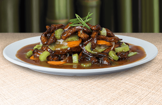 Cerdo en Salsa de Ostión con Verduras