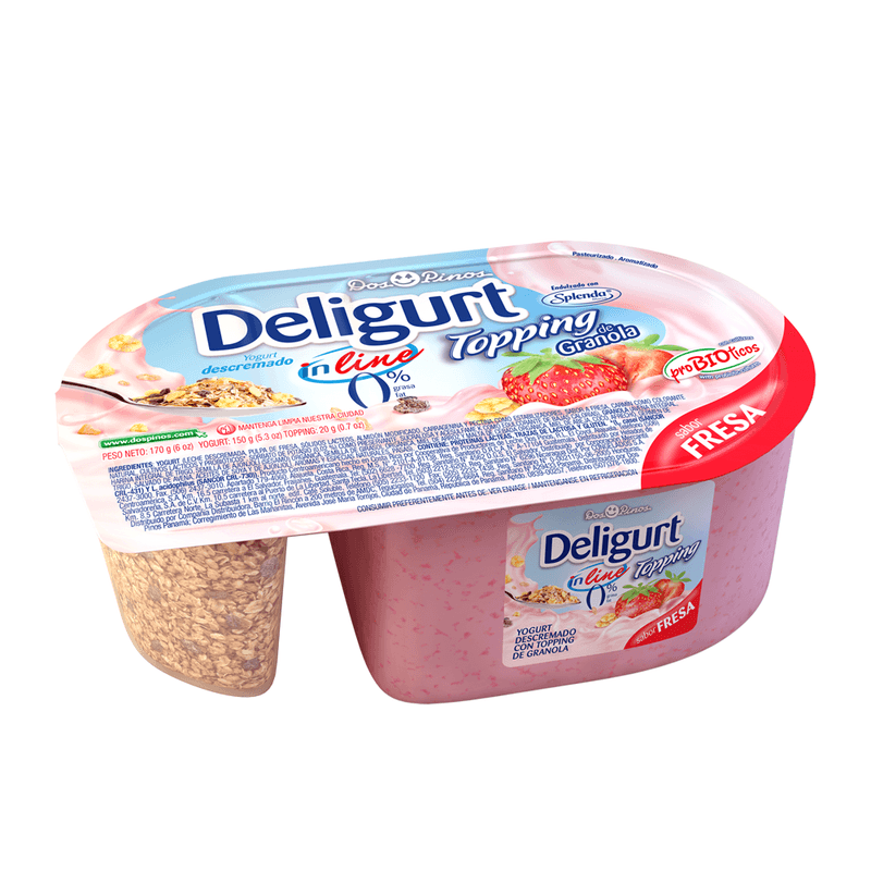 Yogurt Deligurt Dos Pinos In Line Fresa Topping Granola 150 g