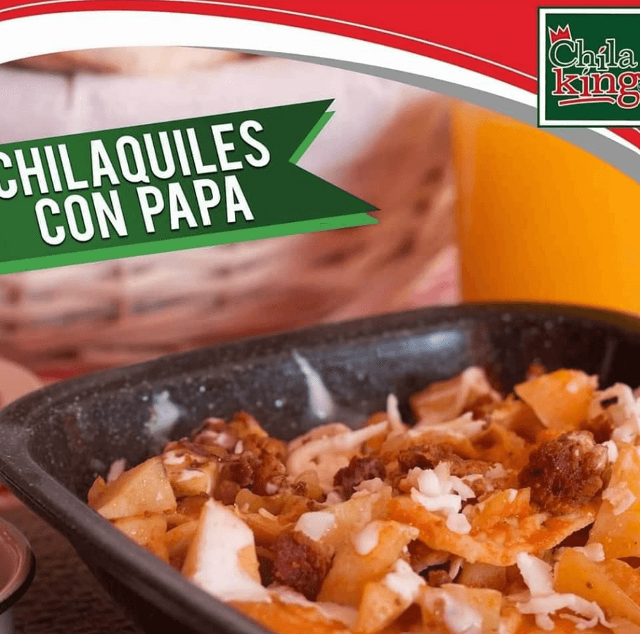 Chilaquiles con Papas con Chorizo