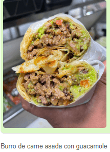 Burro con guacamole
