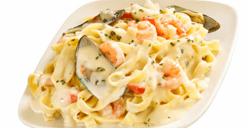 Spaguetti con Mariscos en Salsa Blanca