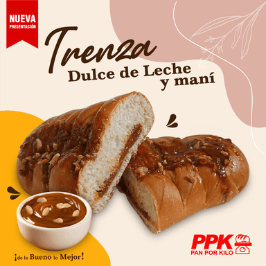 Trenza con dulce de leche con maní