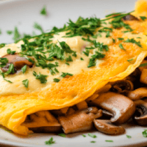 Omelette de Espinacas, Queso y Champiñones