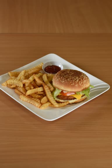 Hamburguesa de Pollo y Papas