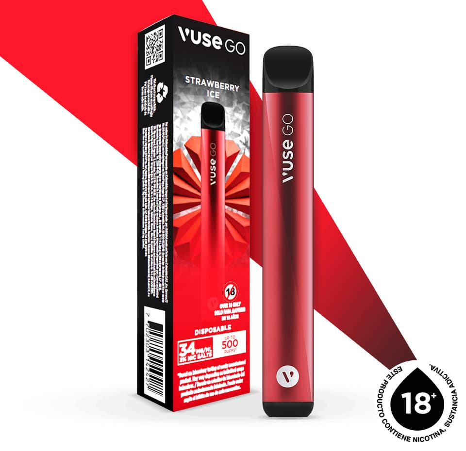 Vapeador Desechable Vuse Go Strawberry Ice 34 Mg
