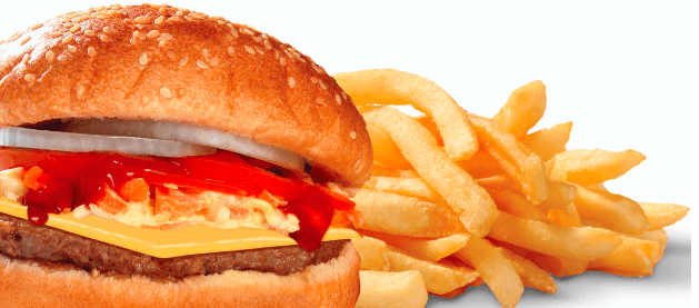 Hamburguesa de Res Con Papas (1 Carne)