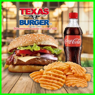 "PROMO" Texana + Crisscut Grandes + Refresco🍔🥨🥤