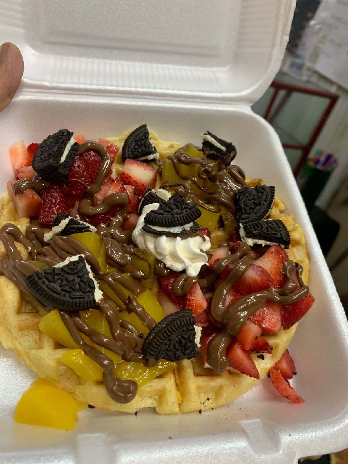 Waffle con Oreo