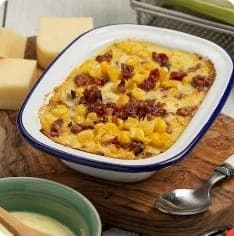 Maicitos Gratinados con Carne Desmechada Tocineta
