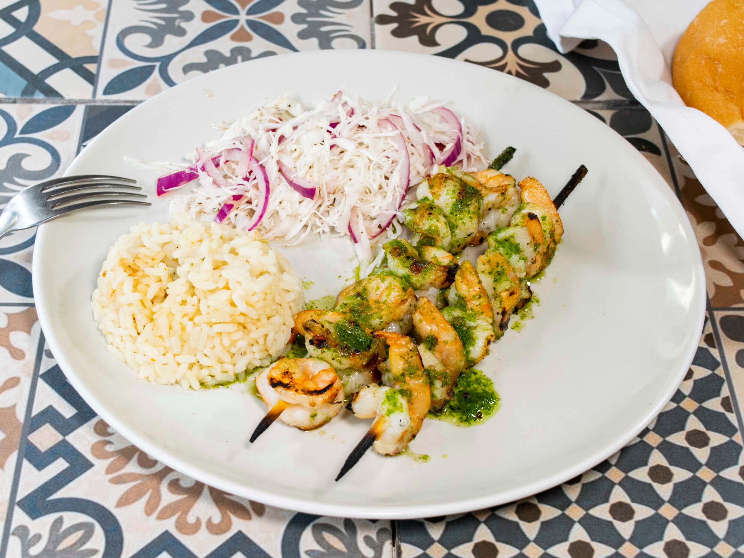 Brocheta de camaron