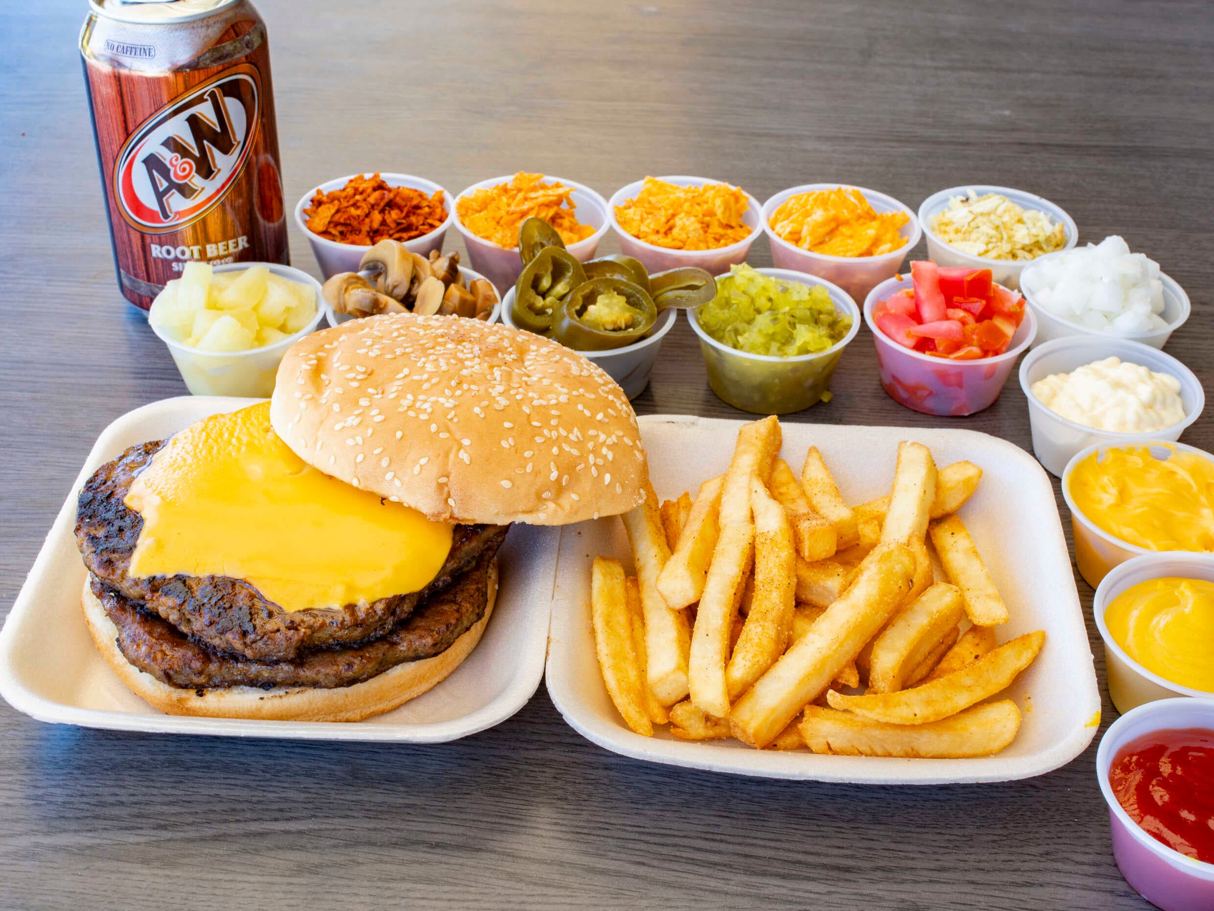 Combo-Hamburguesa Doble + Papas Fritas y Refresco