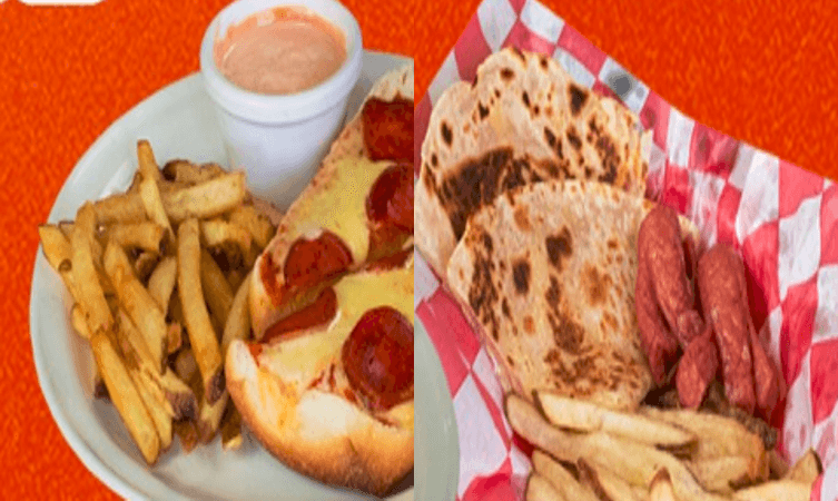 1 quesadilla kids, 1 moyepizza, 1 Lt agua jamaica