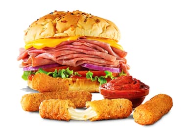 1 Beef and Cheddar + 1 Mozzarella Sticks 4 uds.