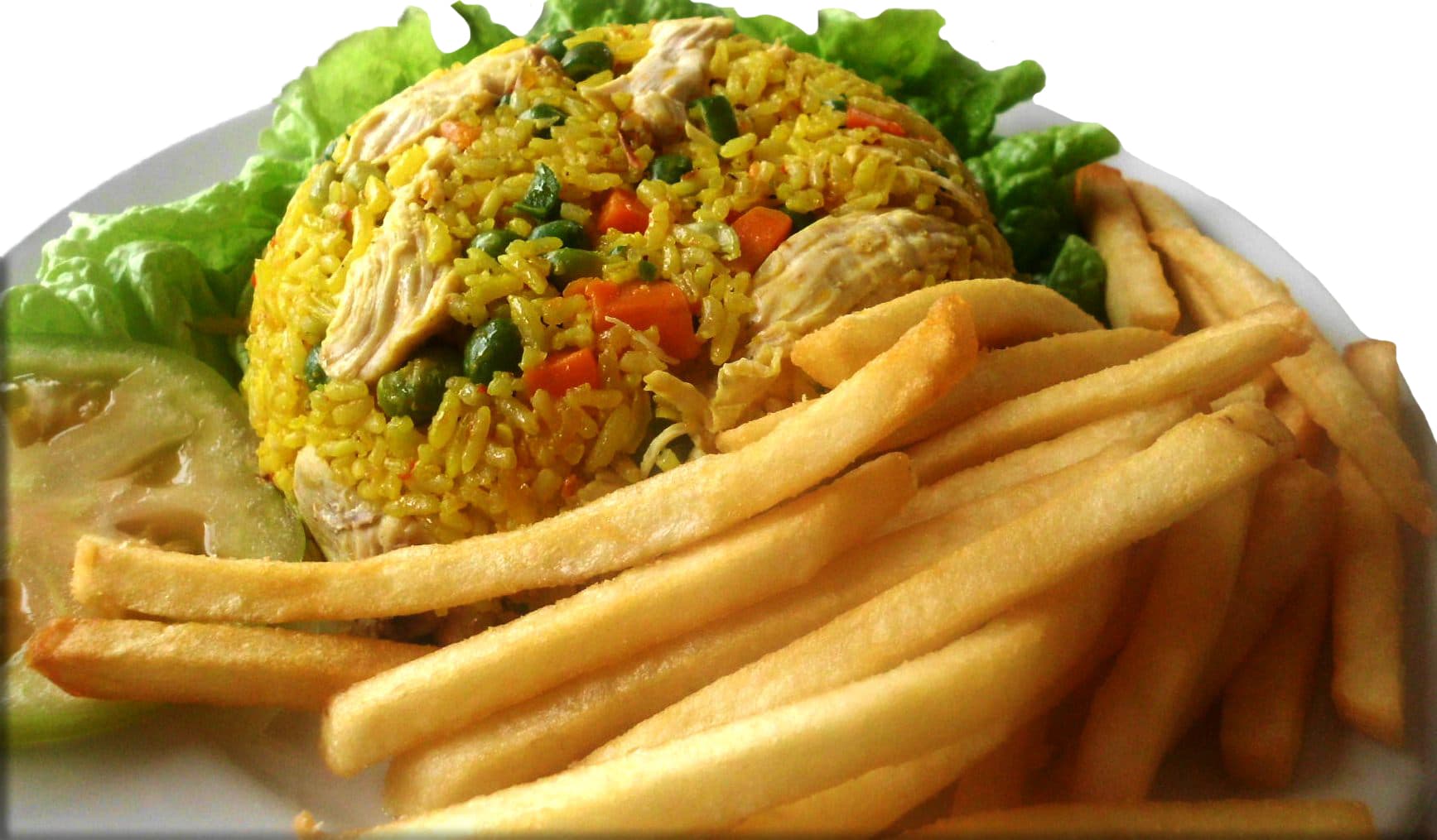Arroz con Pollo con Papas a la Francesa en Promo