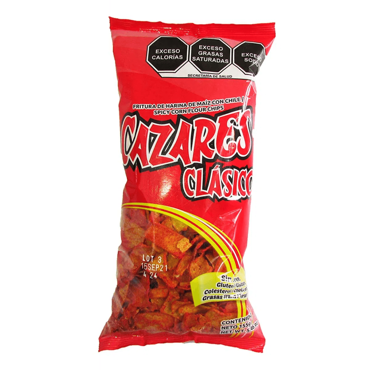 CAZARES DE MAIZ CON CHILE 155 GR       .