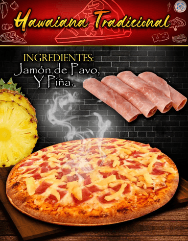 1 Pizza Familiar de Hawaiana Tradiccional